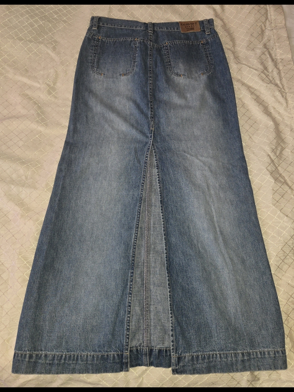 Classic Light Blue Denim Maxi Skirt - Picture 4 of 6
